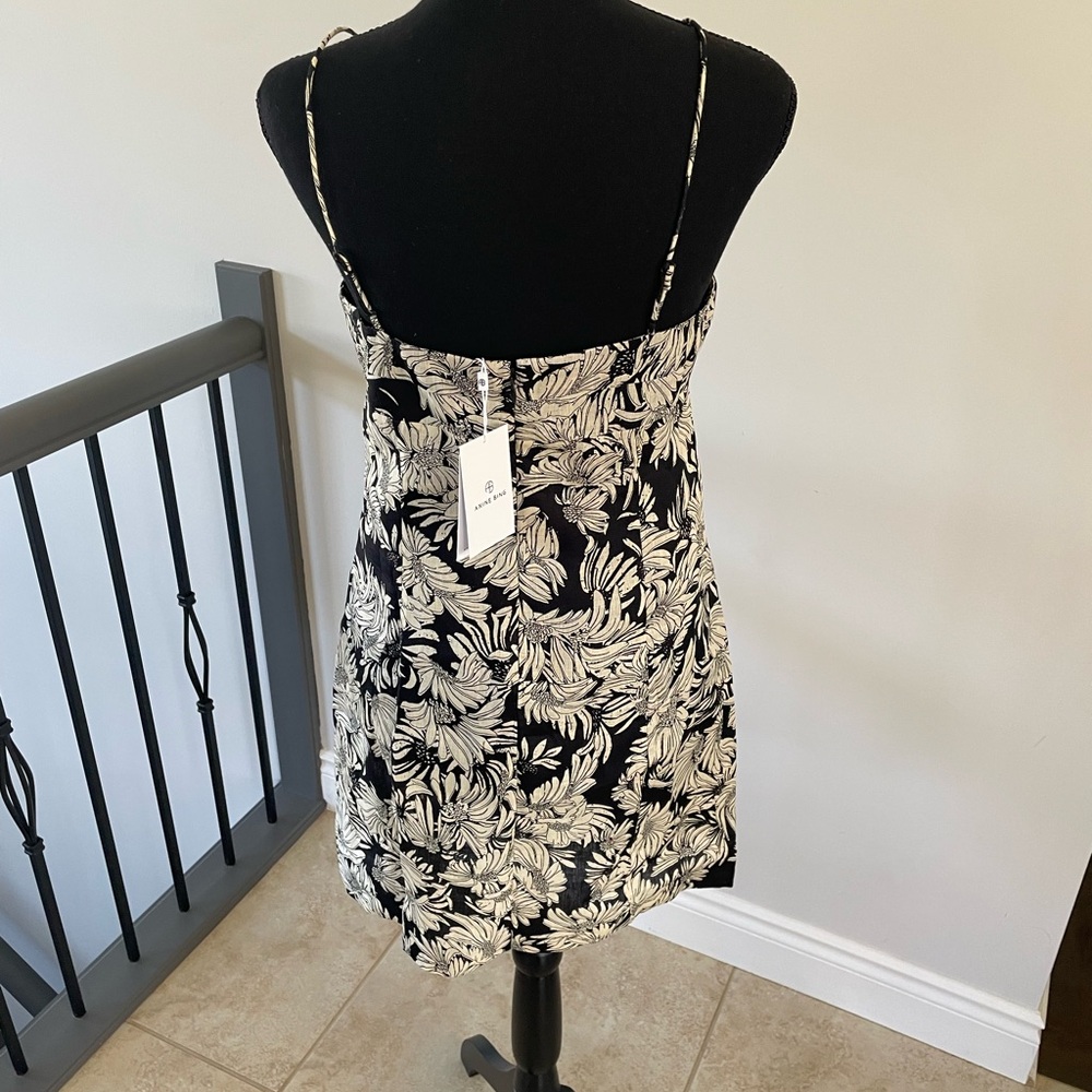 Anine Bing Cream Sheath Mini Dress Spaghetti Strap - Picture 2 of 4
